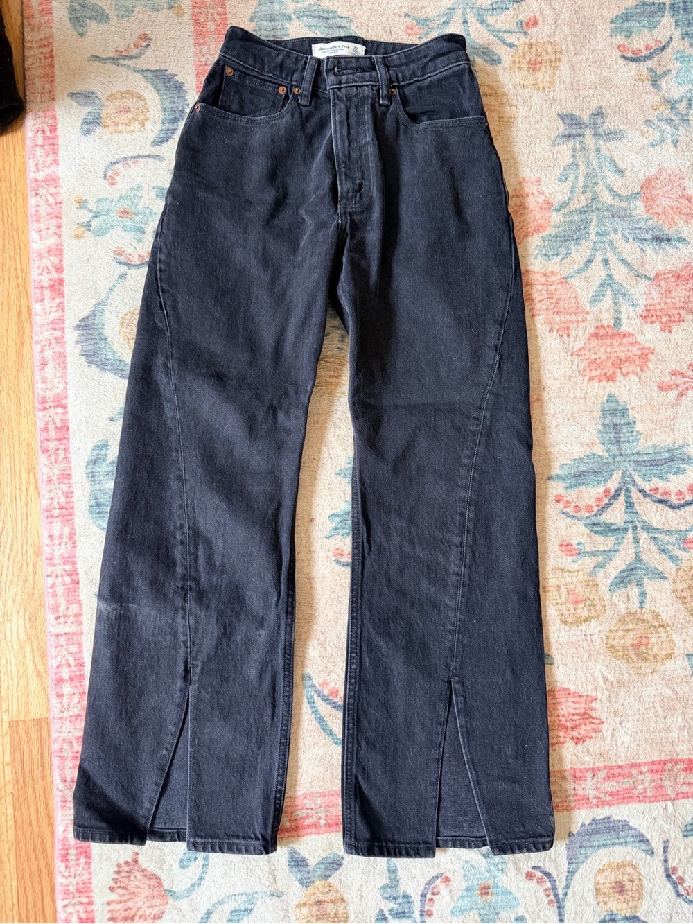 Abercrombie & Fitch Black Bootcut Jeans with Front Slits